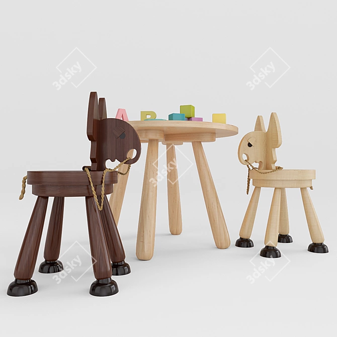 Forest Creatures Children's Furniture Set 3D model image 2