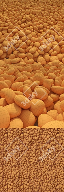 White Pebble Road Set 3D model image 3