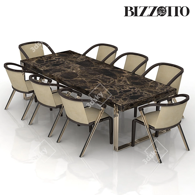 Elegant BIZZOTTO Dining Set 3D model image 1