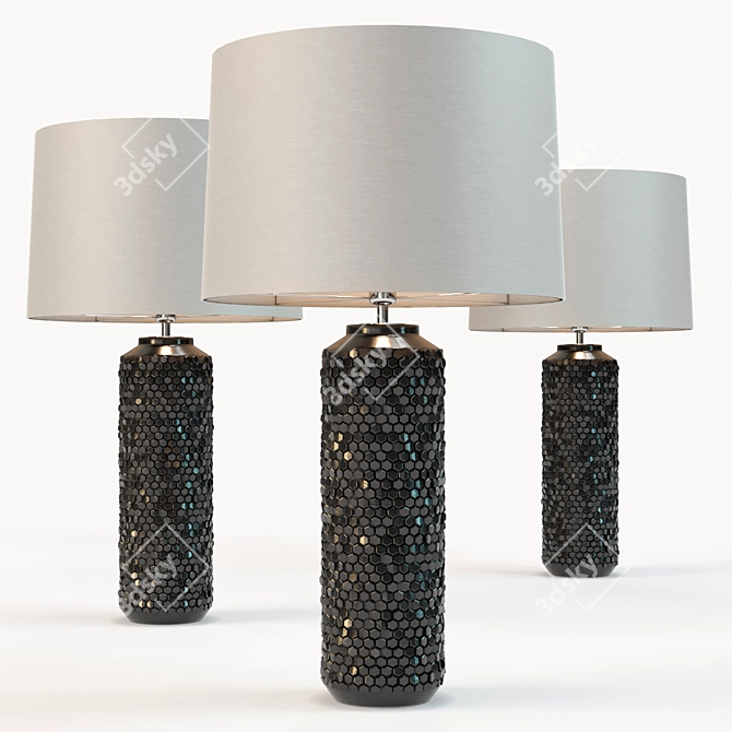 Sculptural Graphite Mazu Lamp 3D model image 2