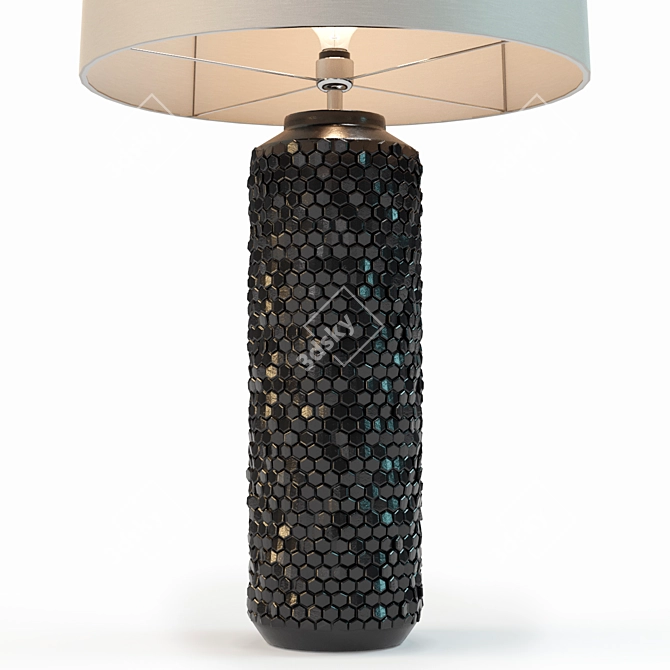 Sculptural Graphite Mazu Lamp 3D model image 3