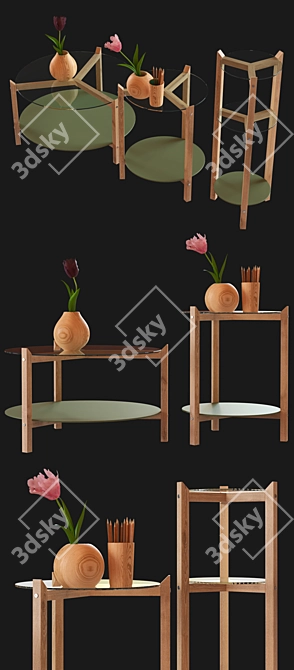 Stylish HVOYA Table Set 3D model image 2