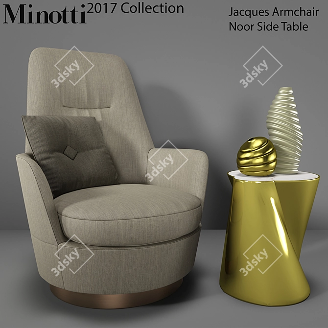 Elegant Minotti 2017 Chic Set 3D model image 1