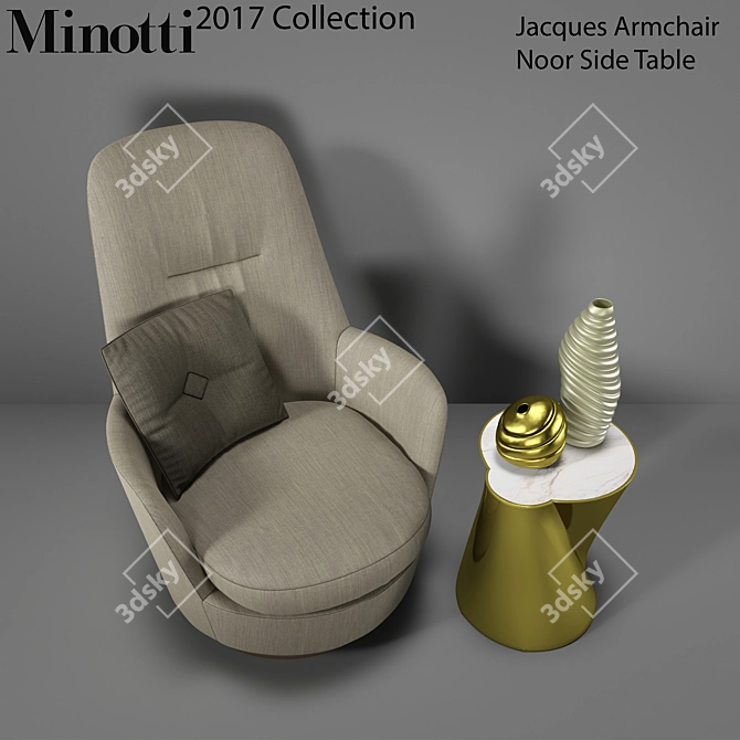 Elegant Minotti 2017 Chic Set 3D model image 2