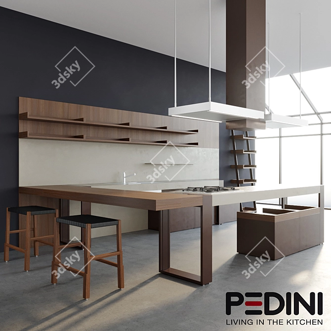 Pedini Arts & Crafts Kitchen 3D model image 1