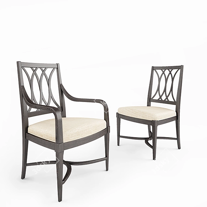 Coastal Living Resort: Soledad Promenade Leg Table and Heritage Coast Chairs 3D model image 3