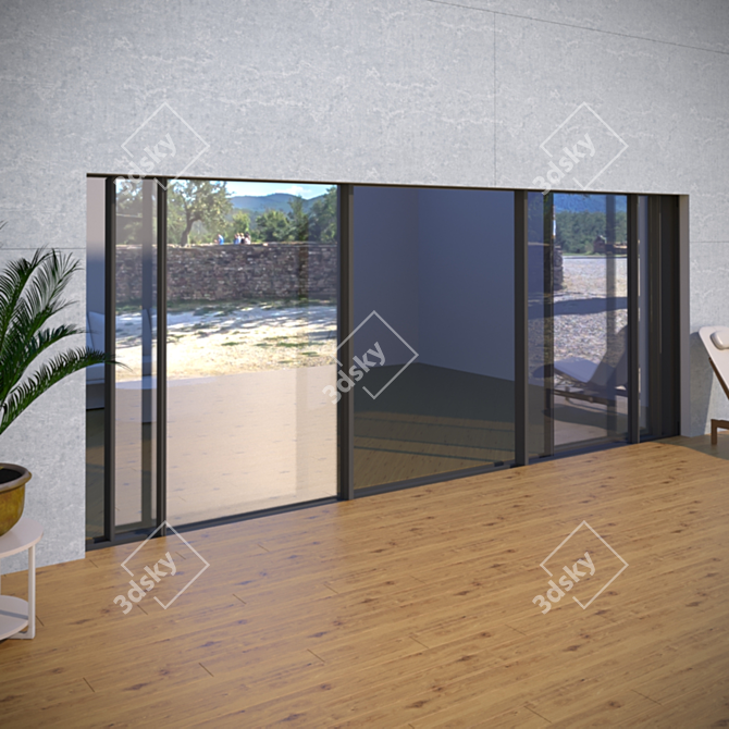 Schuco ASS 77 PD Sliding Door - Maximum Size of 13m x 3.5m 3D model image 2