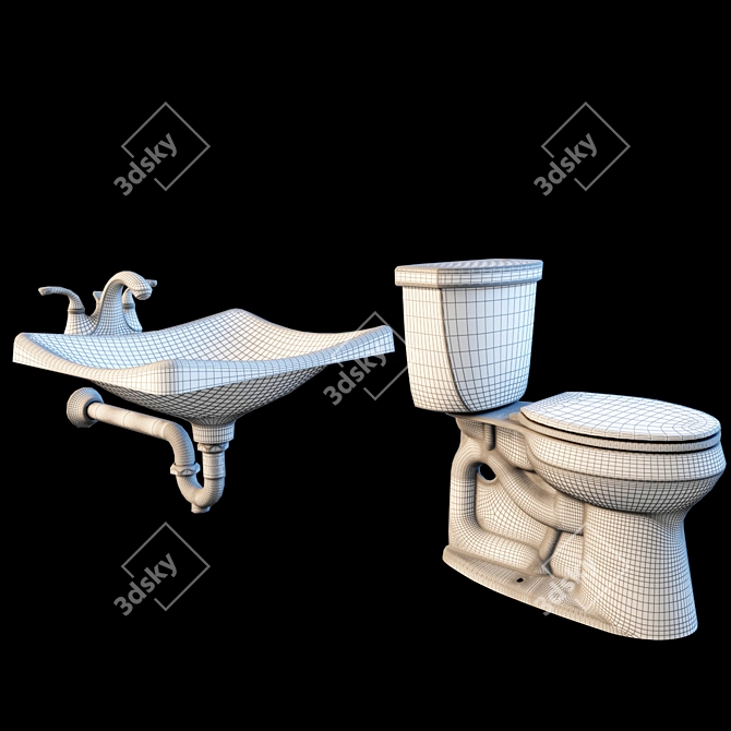 Kohler Bathroom Fittings: Sink, Mixer, Toilet & Drain 3D model image 2