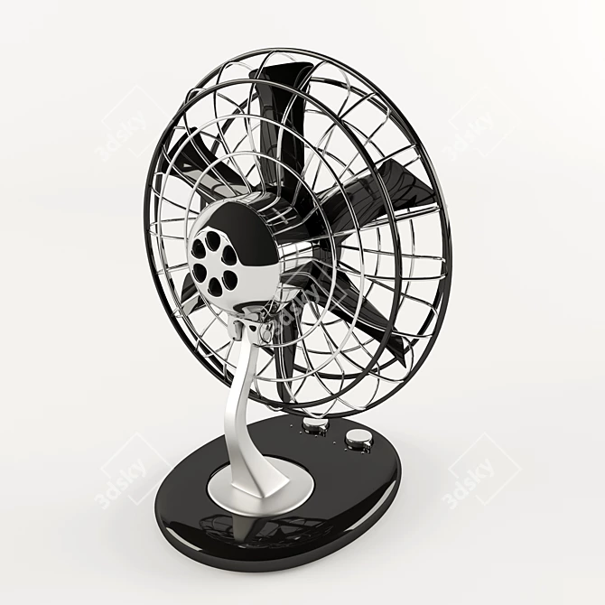 Compact Table Fan 3D model image 2
