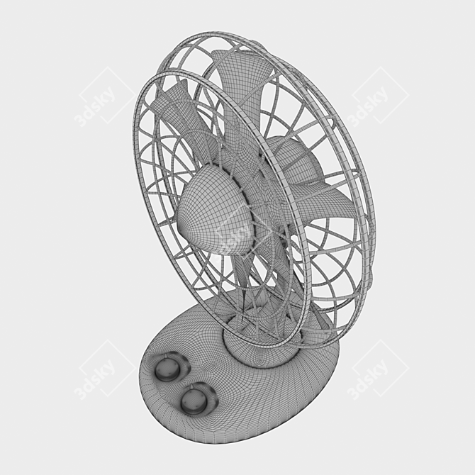 Compact Table Fan 3D model image 3