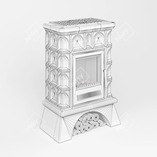 ABX Britania L Tiled Stove-Fireplace 3D model image 2