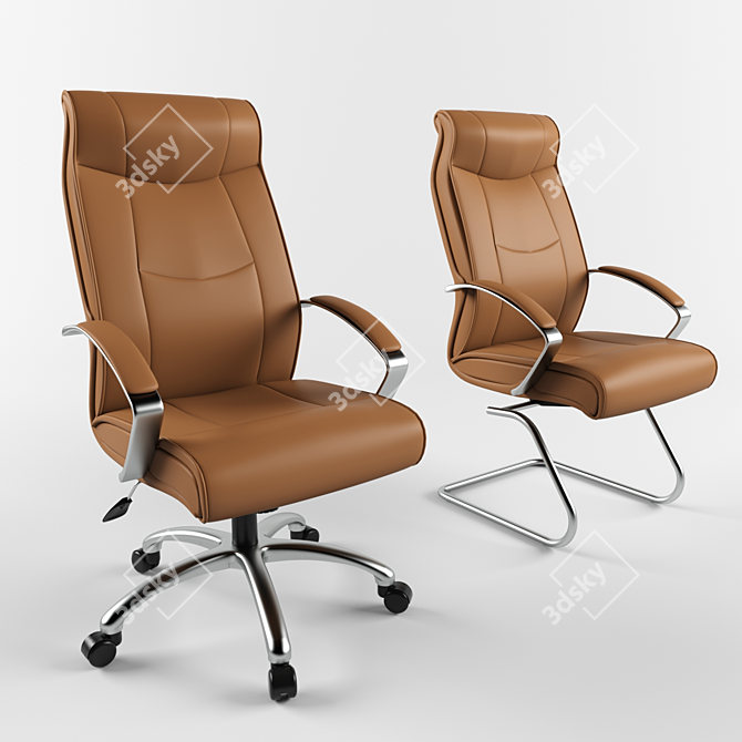 Sleek Aluminium Floria Office Chair 3D model image 1