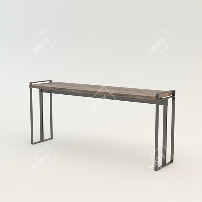 Sleek Metal Hourglass Console 3D model image 1