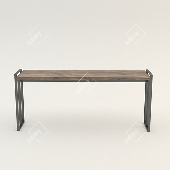 Sleek Metal Hourglass Console 3D model image 2