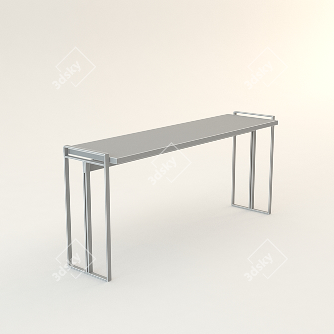 Sleek Metal Hourglass Console 3D model image 3