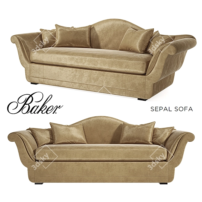 Elegant Sepal Sofa for Classic Living 3D model image 1