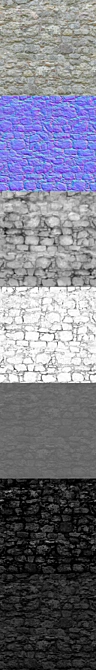 Corona Stone Wall Texture Pack 3D model image 3