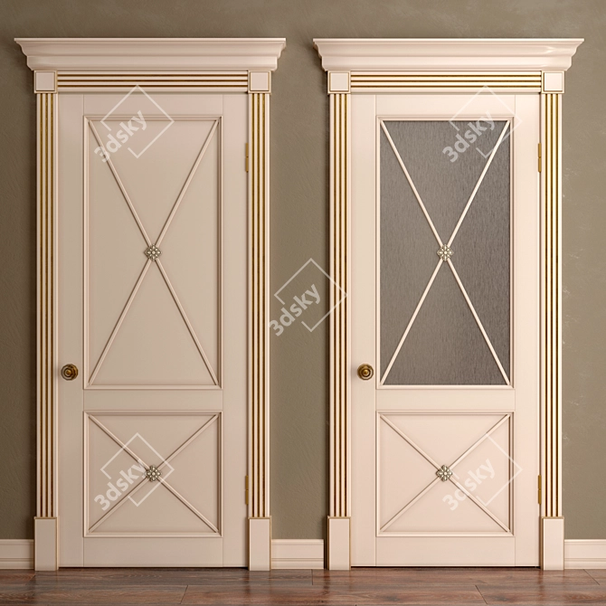 Elegant Provance Milan Door 3D model image 1