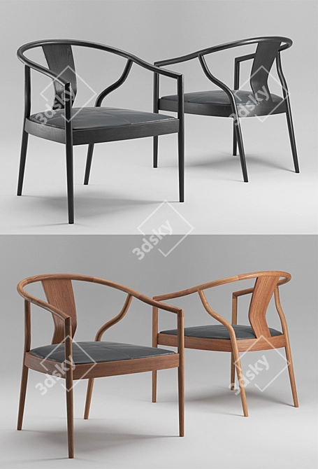 TimeStyle Li Armchair - Sleek and Stylish 3D model image 2