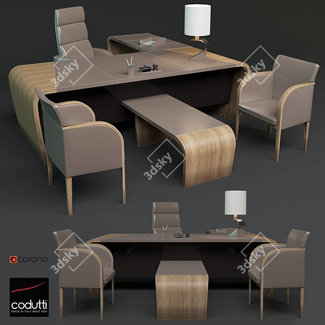 Italian Codutti Minos Office Set: Realistic 3D Model 3D model image 1