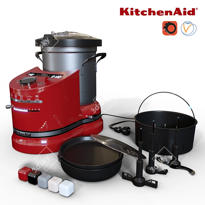 KitchenAid Artisan Kitchen Processor: Efficient and Versatile 3D model image 3