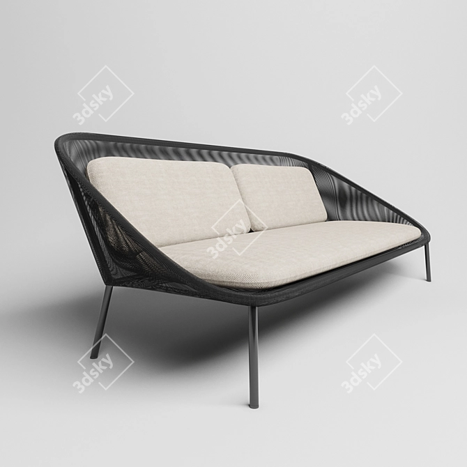 Modern Netframe Sofa: Sleek & Stylish 3D model image 1