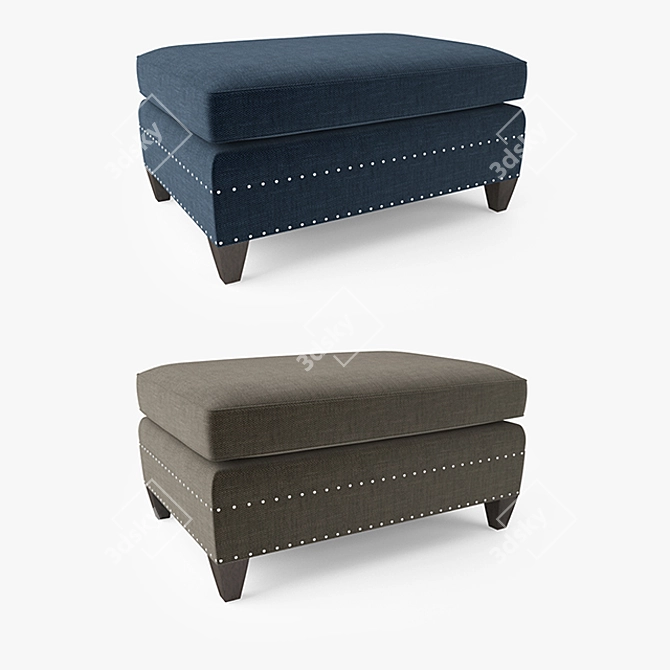 Durham Ottoman: Stylish, Versatile, and Comfortable 3D model image 2