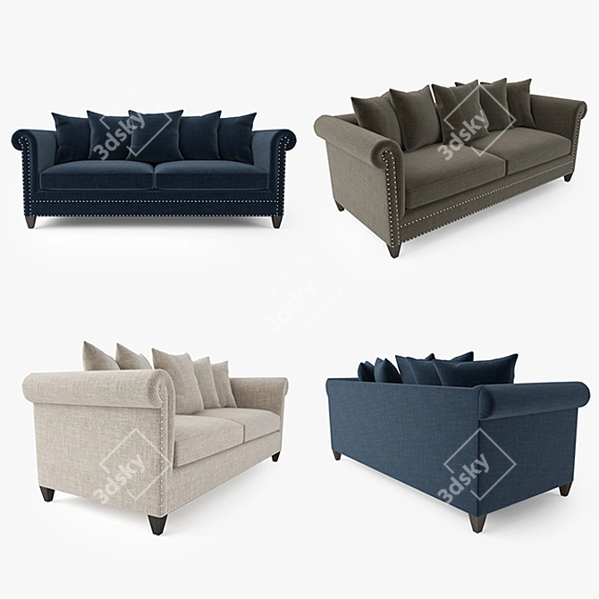Sleek Durham Sofa: Modern Comfort 3D model image 2
