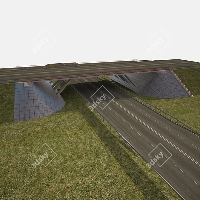 Inclined Supports Overpass 3D model image 1