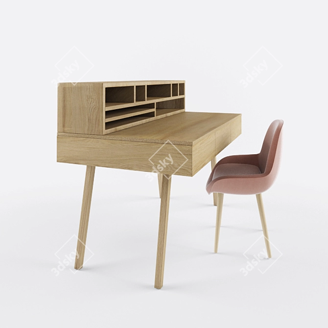 Elegant Workspace Set 3D model image 2