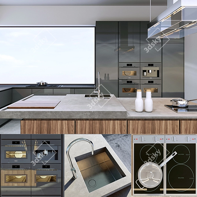 Poliform Varenna Artex: Sleek and Functional Kitchen Elegance 3D model image 1