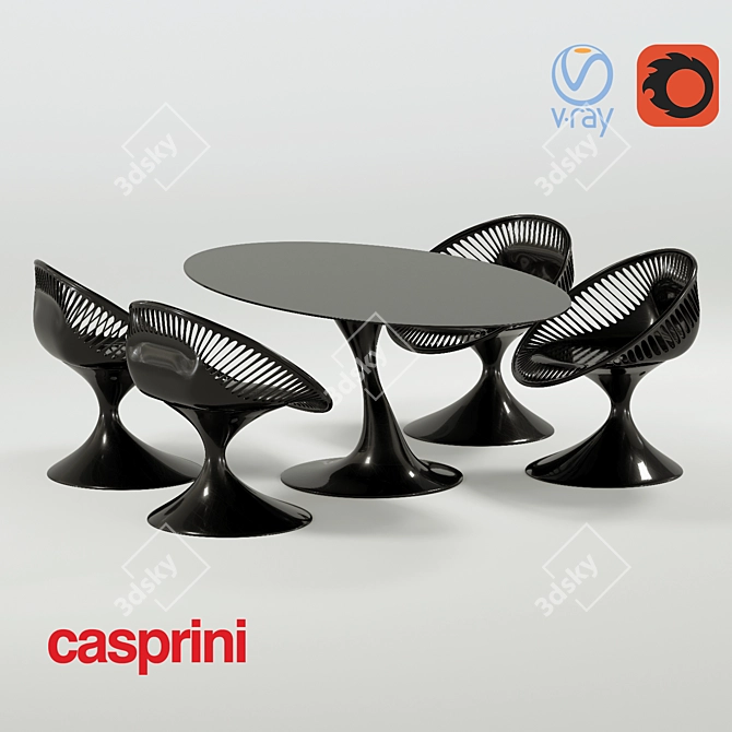 Modern Table Set with 3D MAX 3D model image 1