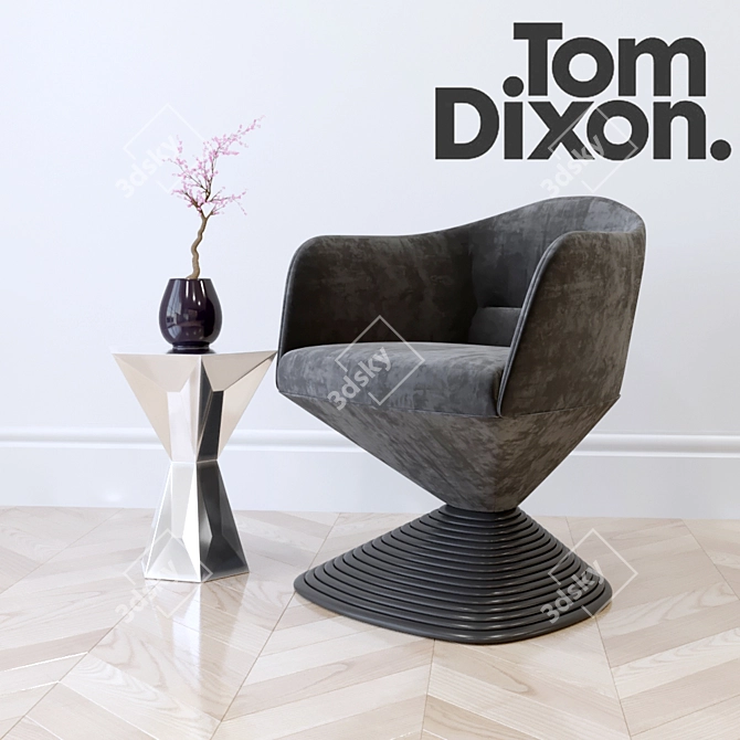 Tom Dixon Chair/Table Set: A Versatile & Stylish Addition to Any Space 3D model image 1