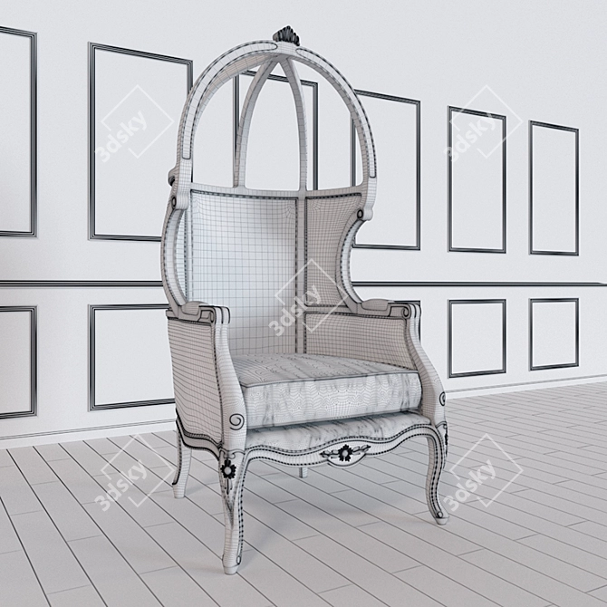 Elegant Wellington Chair 3D model image 3