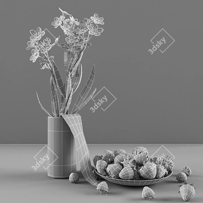 Eternal Blooms: 30k Polygon Floral 3D Model 3D model image 3