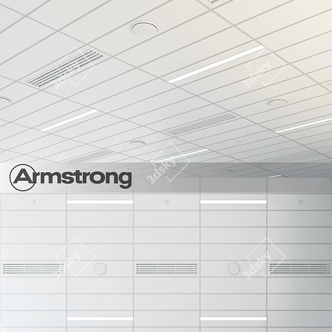 Sleek Armstrong Ceiling Panels 3D model image 1