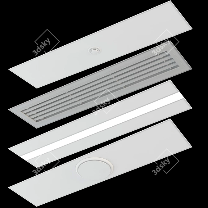 Sleek Armstrong Ceiling Panels 3D model image 2