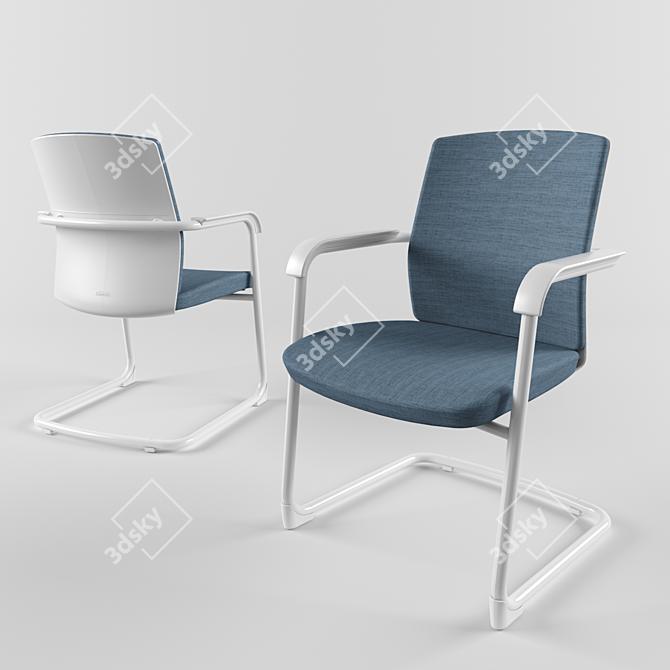 Modern Ergonomic Meeting Chair 3D model image 1