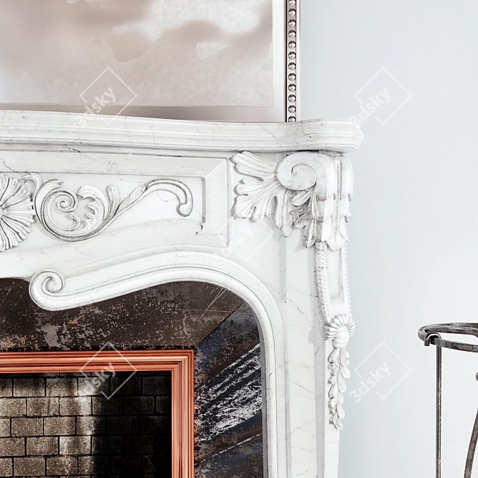 Elegant Mirror Fireplace 3D model image 2