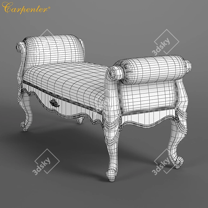 Carpenter Bed Bench - Stylish and Functional 3D model image 1