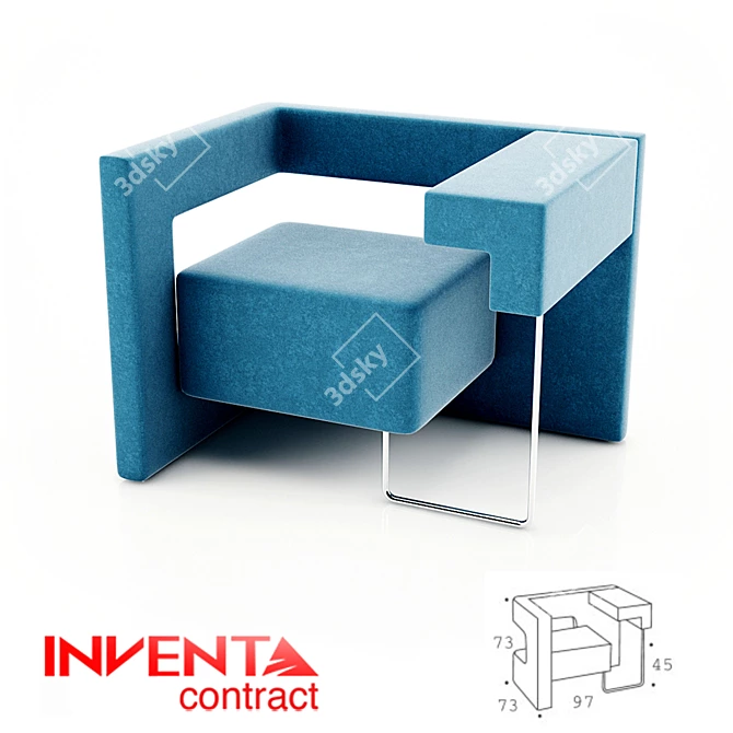 Stylish Plug & Play Armchair 3D model image 1