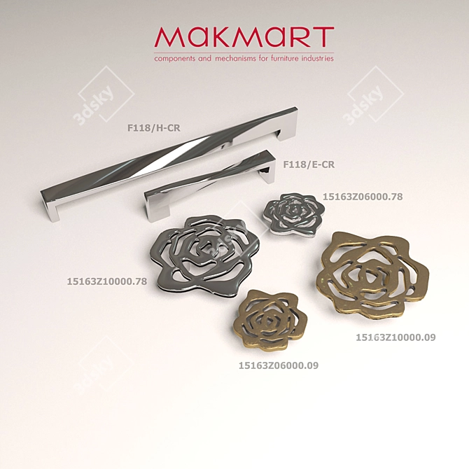 Modern Furniture Handles by Makmart 3D model image 1