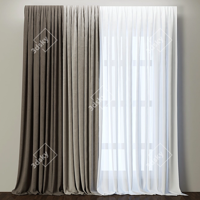 Modern Millimeter Curtain: 2760.0 x 427.69 x 2936.8 3D model image 1