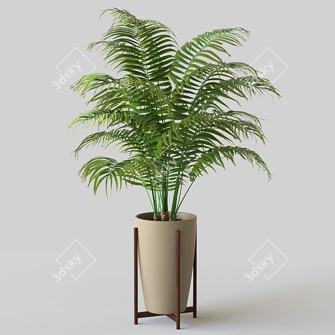 Tropical Palm: Green Elegance in Pot 3D model image 1