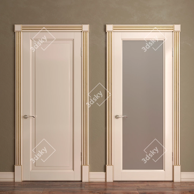 Provance Florensia Door: Coffee with Milk + Gold 3D model image 1