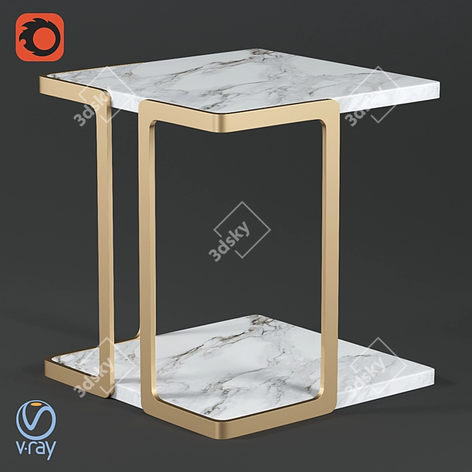 HARRY: Sleek and Stylish Side Table 3D model image 1