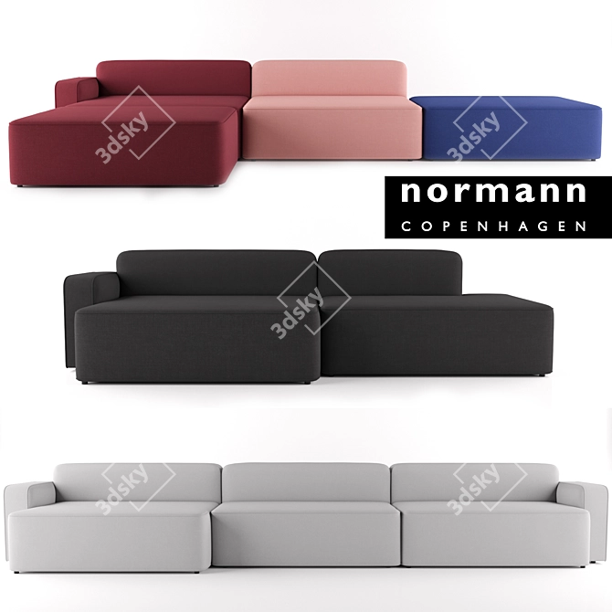 Stylish Rope Sofa: 5 Color Choices 3D model image 1