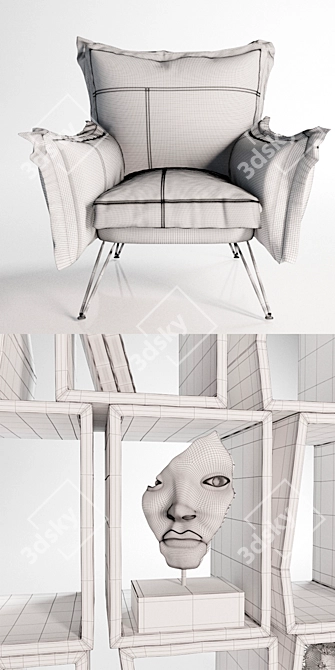 Cloudscape Chair: Minimalist Comfort 3D model image 2