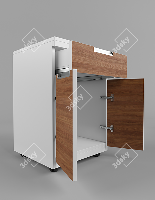 3-Drawer Lockable Mobile Pedestal 3D model image 3