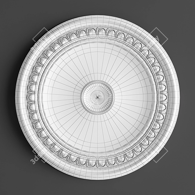 Ornate Ceiling Rose 62cm Diameter 3D model image 2